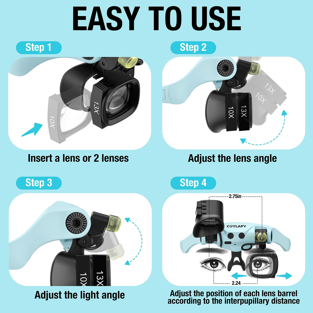 Magnifying Glasses for Close Work Watch Repair - COYLAPY Official Imagery - 7