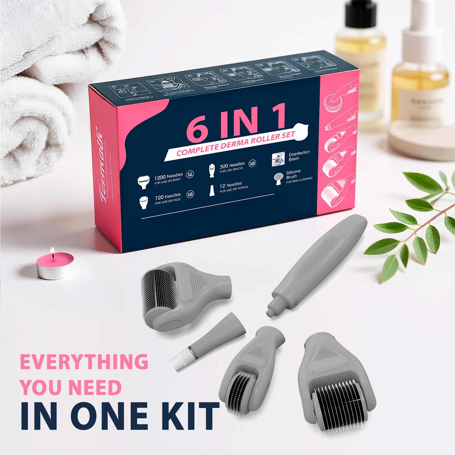 6 in 1 Microneedling Derma Roller Kit Face Body - Termalk Official Imagery - 7