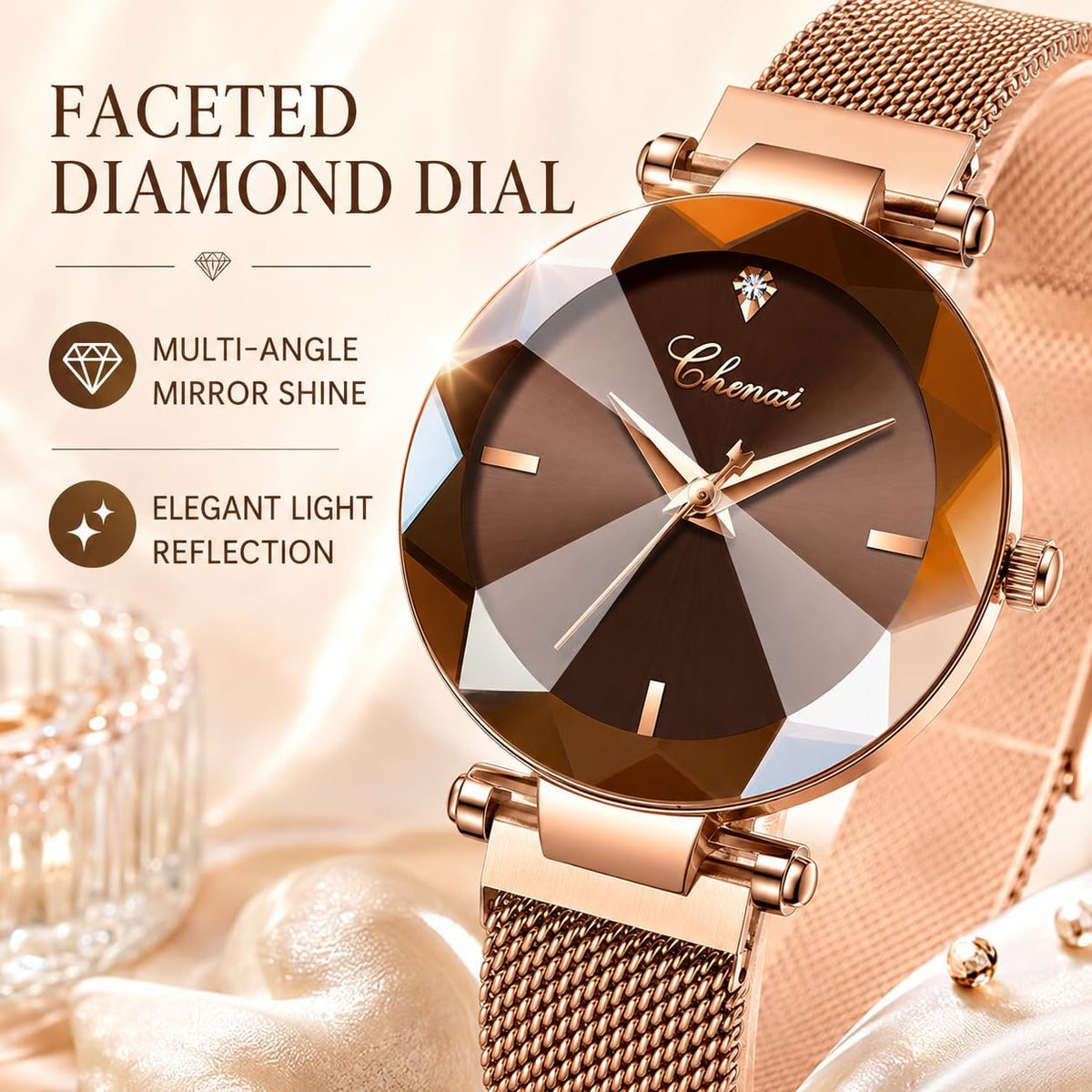 MASTOP Fashion Women Rose Gold Watch Japan Quartz Stainless - MASTOP Official Imagery - 6