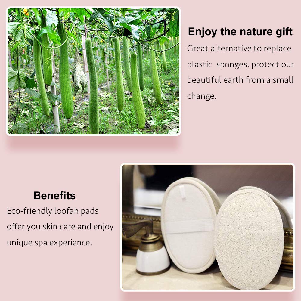 METLUCK Loofah Sponge Pads Natural Organic Bath Luffa Sponges Pads Natural Bath - METLUCK Official Product View 7