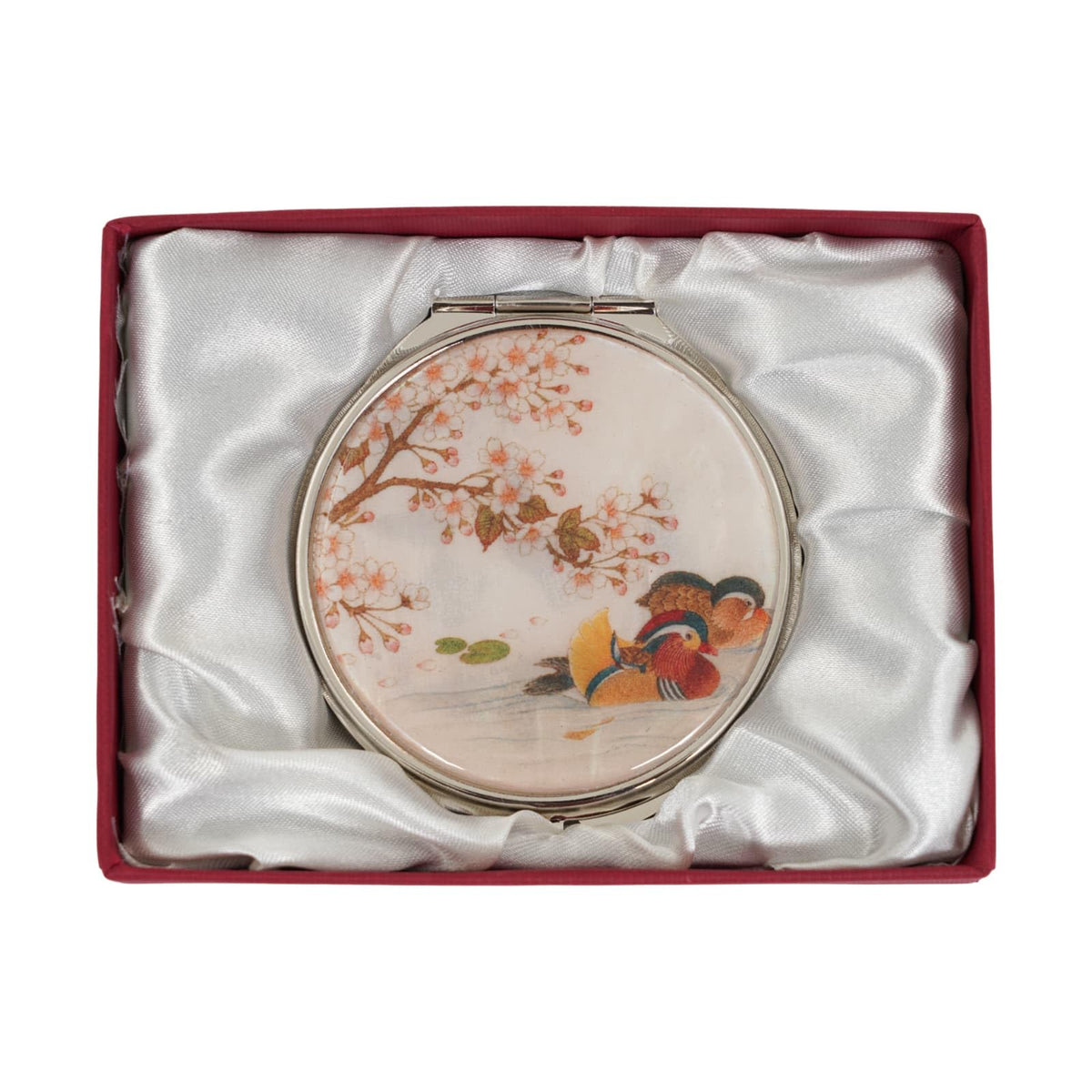 Mother of Pearl Compact Mirror Dual Magnification Gift for - February Mountain Official Imagery - 1