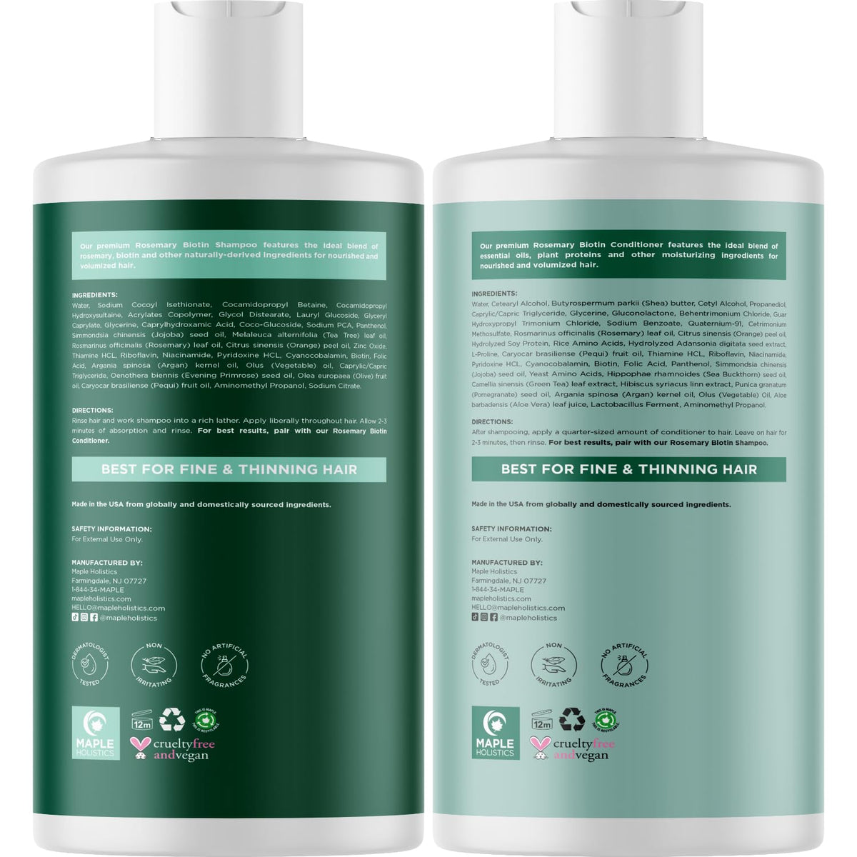 Volumizing Biotin Shampoo and Conditioner Set - Maple Holistics Official Imagery - 7