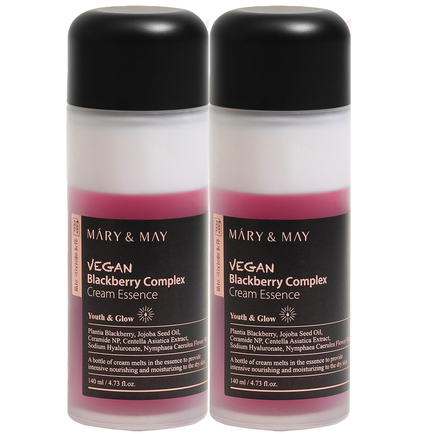 Mary&May Blackberry Dual-Phase Milky Cream Essence Duo, 9.46 oz - Product Imagery