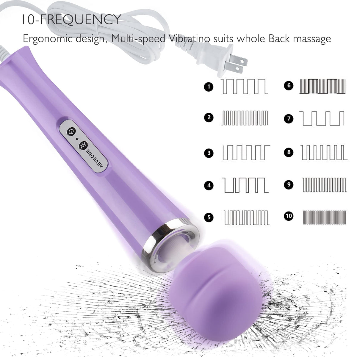 AEVEONE Wired Powerful Handheld Electric Massager Strong - AEVEONE Official Imagery - 4