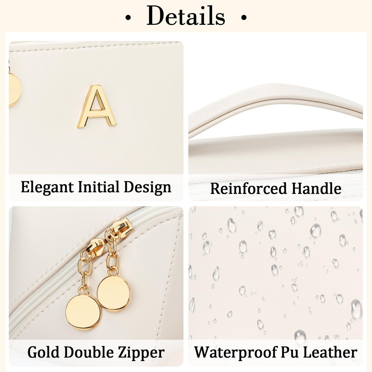 Initial Makeup Bag Personalized Gift for Women Teen Girls - CLOUDWINGS Official Imagery - 6