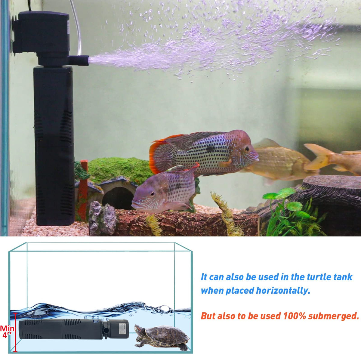 Aquarium Filter for 55 150 Gal Tank Crystal 300GPH - TARARIUM Official Imagery - 6