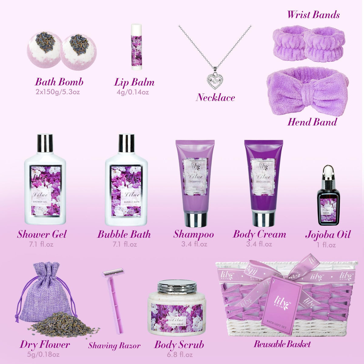 17Pcs Spa Gifts Spa Kit - LILY ROY Official Imagery - 4