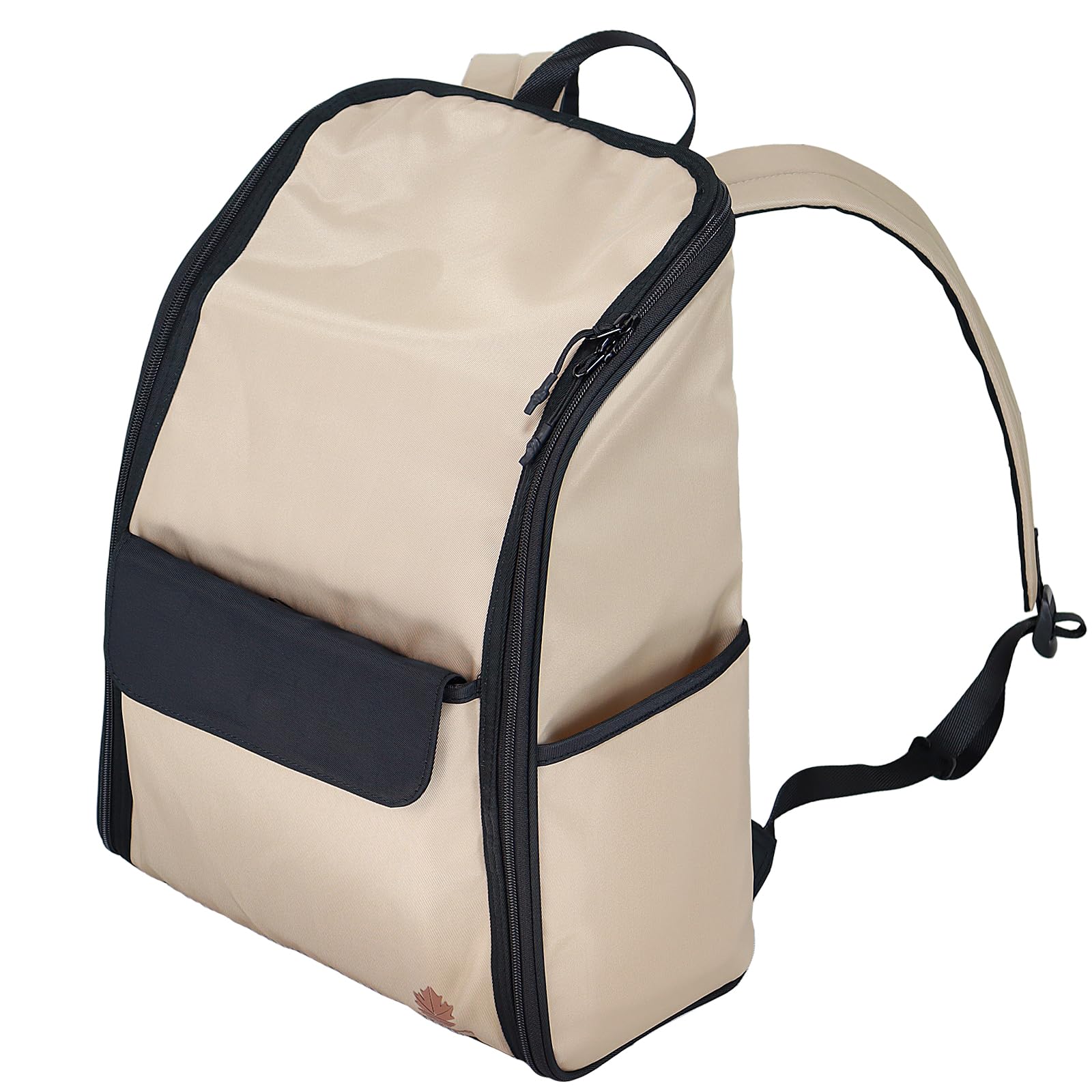 AUTUMN SENCE khaki travel laptop backpack with large hanging toiletry organizer and water-repellent hygiene bag.
