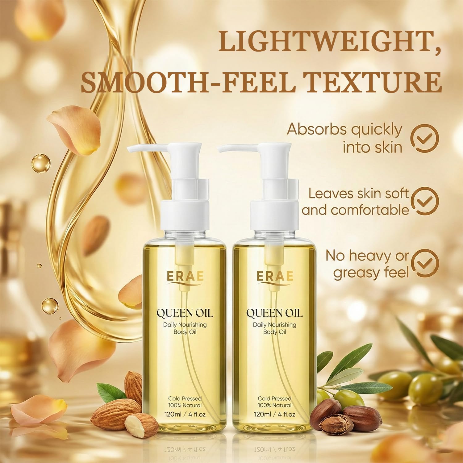 ERAE Queen Oil Cold Pressed Botanical Body Oil Lightweight - SDUQULK Official Imagery - 5
