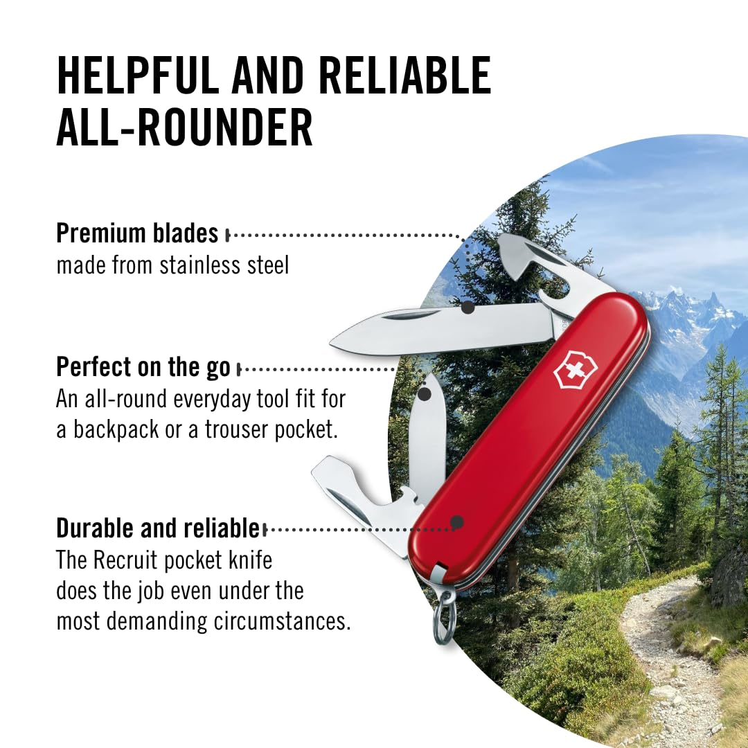 Victorinox Recruit Swiss Army Knife 10 Function Pocket Knife - Premium Selection Official Imagery - 6