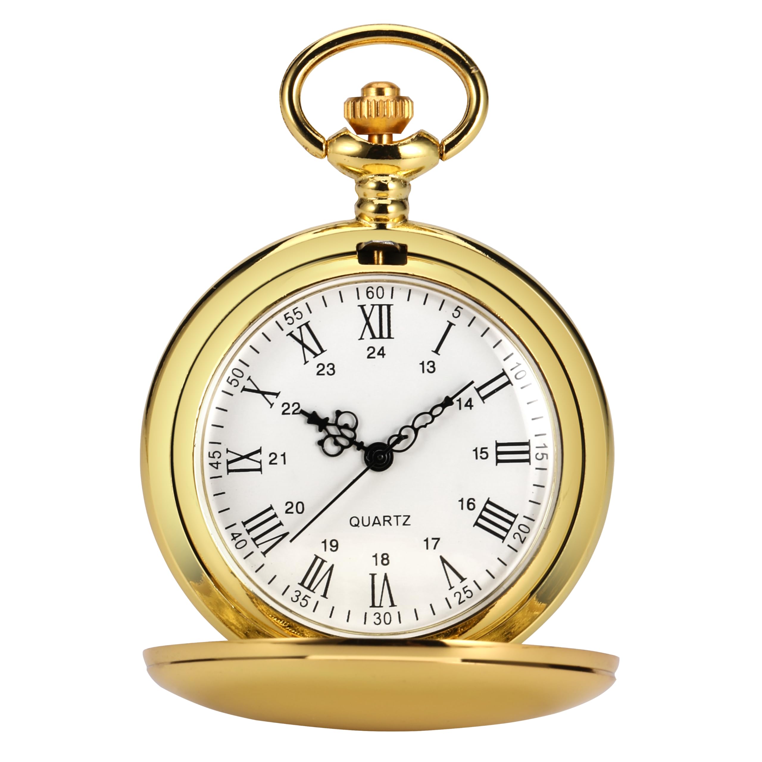 Vintage Gold Pocket Watch with Chain for Men & Women
