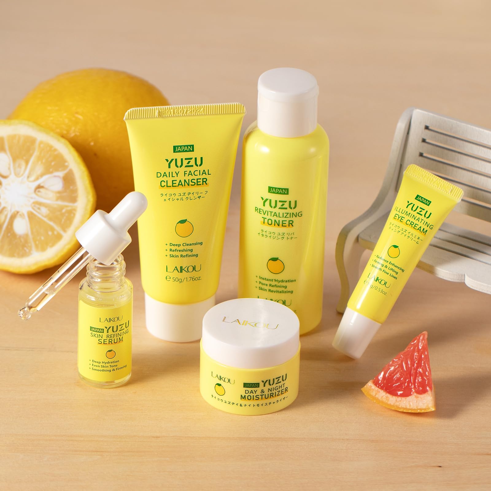 LAIKOU YUZU Skin Care, Skin Care Set, Beginner Kit, TSA-friendly - LAIKOU