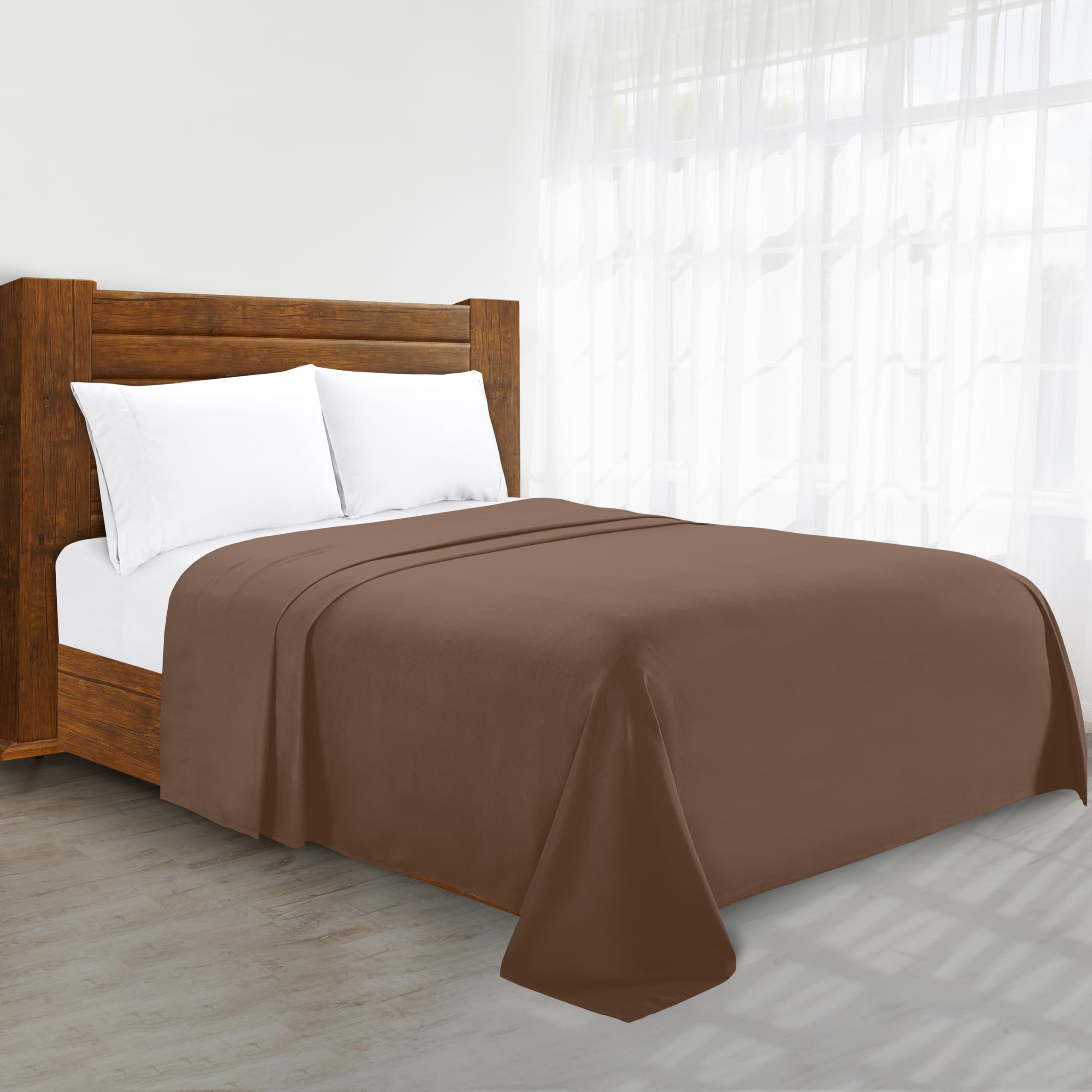 Luxury Flat Sheet on Amazon Elegant Comfort Wrinkle-Free 1500 - Product Imagery