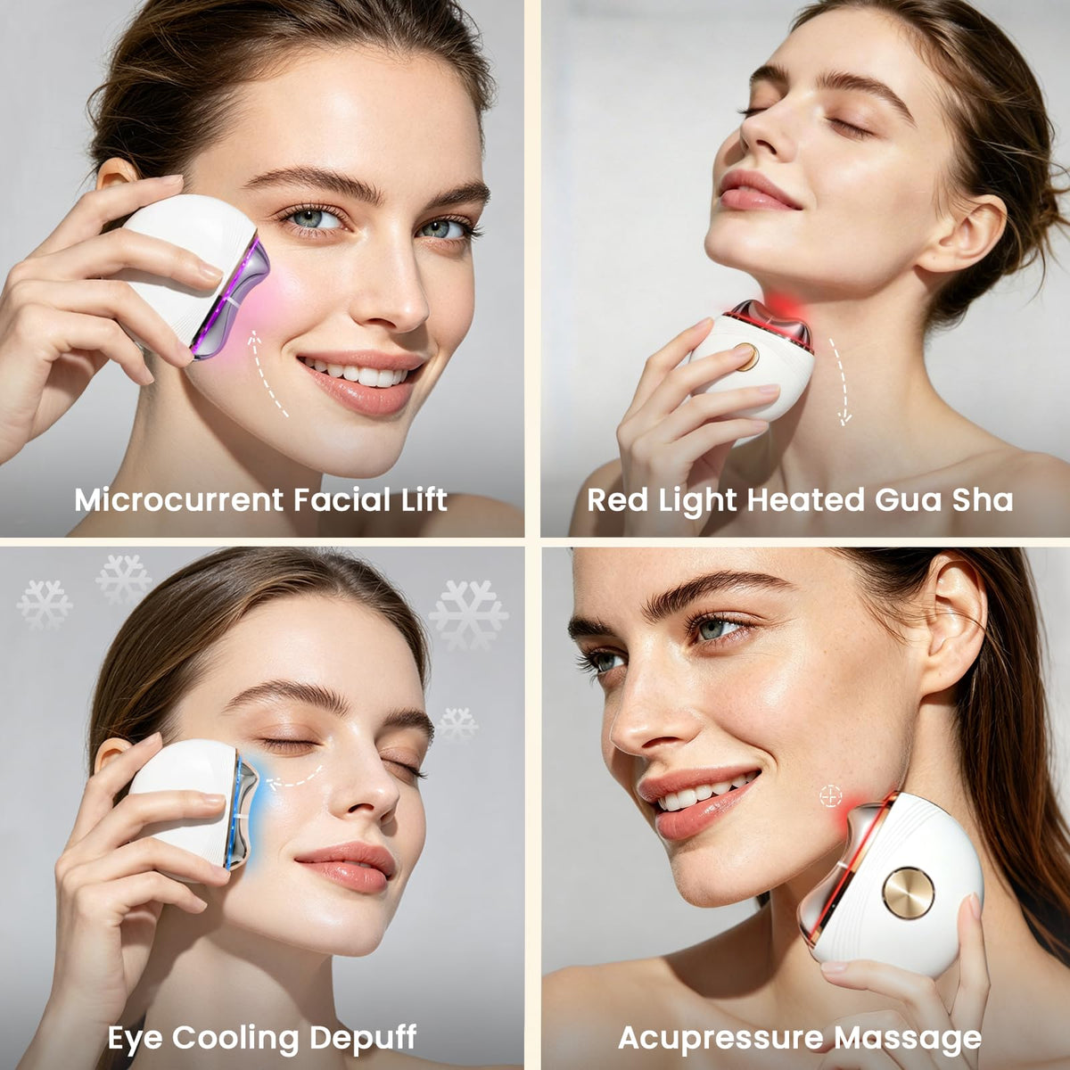 Red Light Electric Gua Sha Facial Neck Sculpting Tools with - Topealk Official Imagery - 4