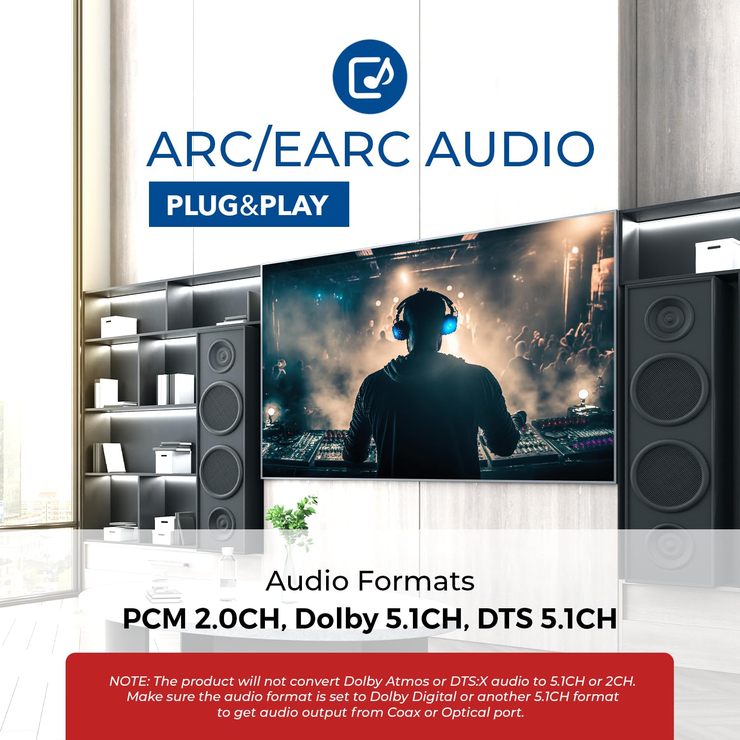 OREI eARC/ARC to Digital Audio Converter Extractor PCM2.0 Dolby5. by OREI - Angle View 4
