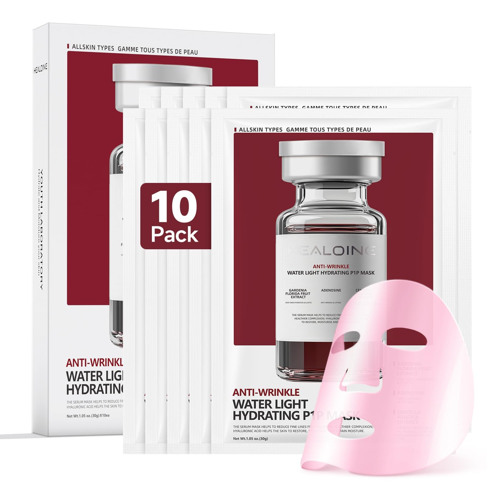 10 Packs Serum Mask Rice Nature Facial Mask Real Collagen - Product Imagery