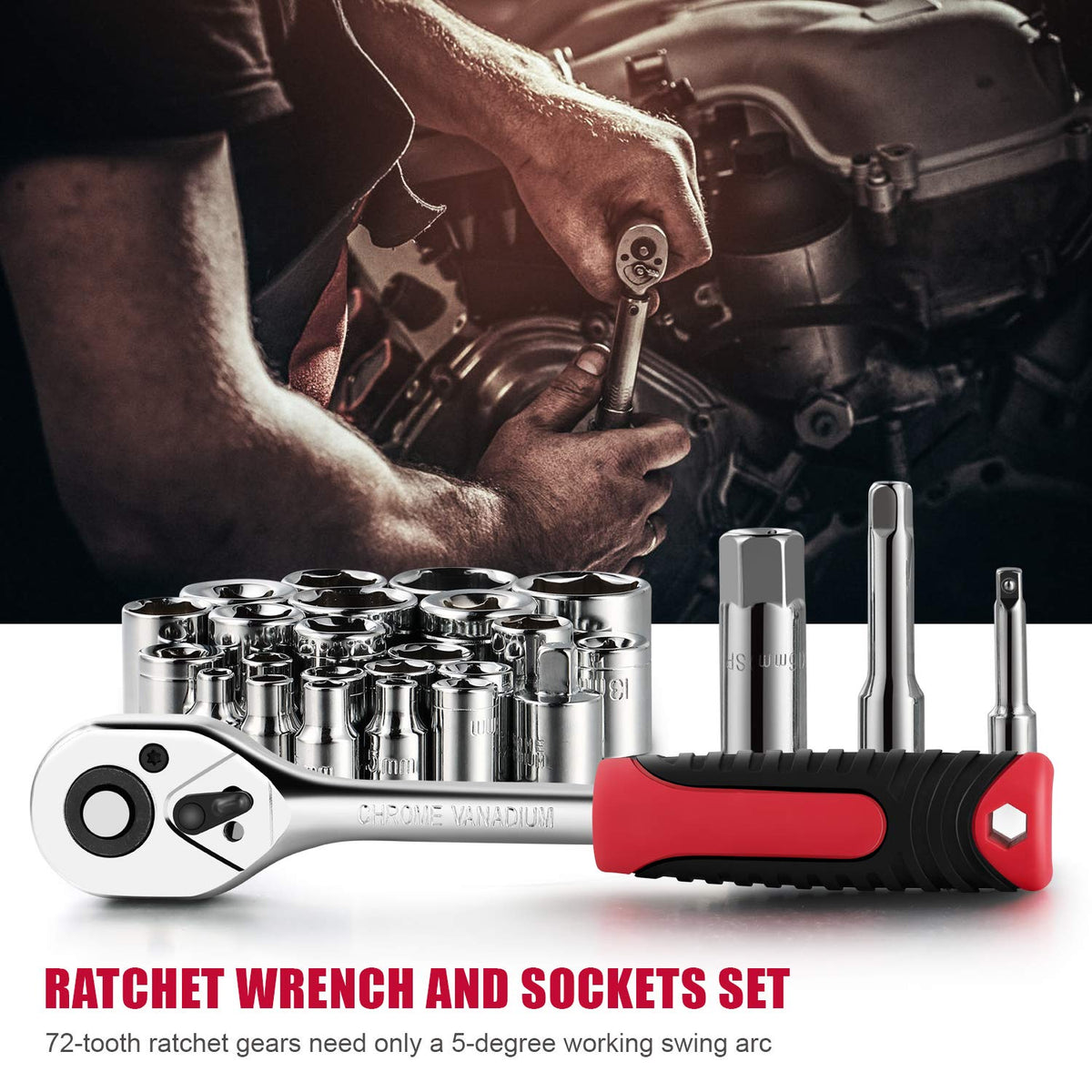 Eastvolt 218 Piece Household Tool Kit Auto Repair Tool Set - Eastvolt Official Imagery - 5