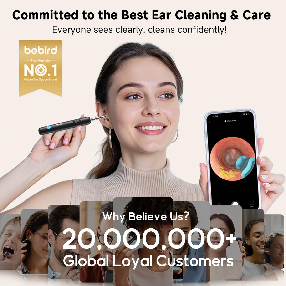 BEBIRD R1 Ultra Ear Wax Removal Tweezers 1296P HD Ear Camera - BEBIRD Official Imagery - 3