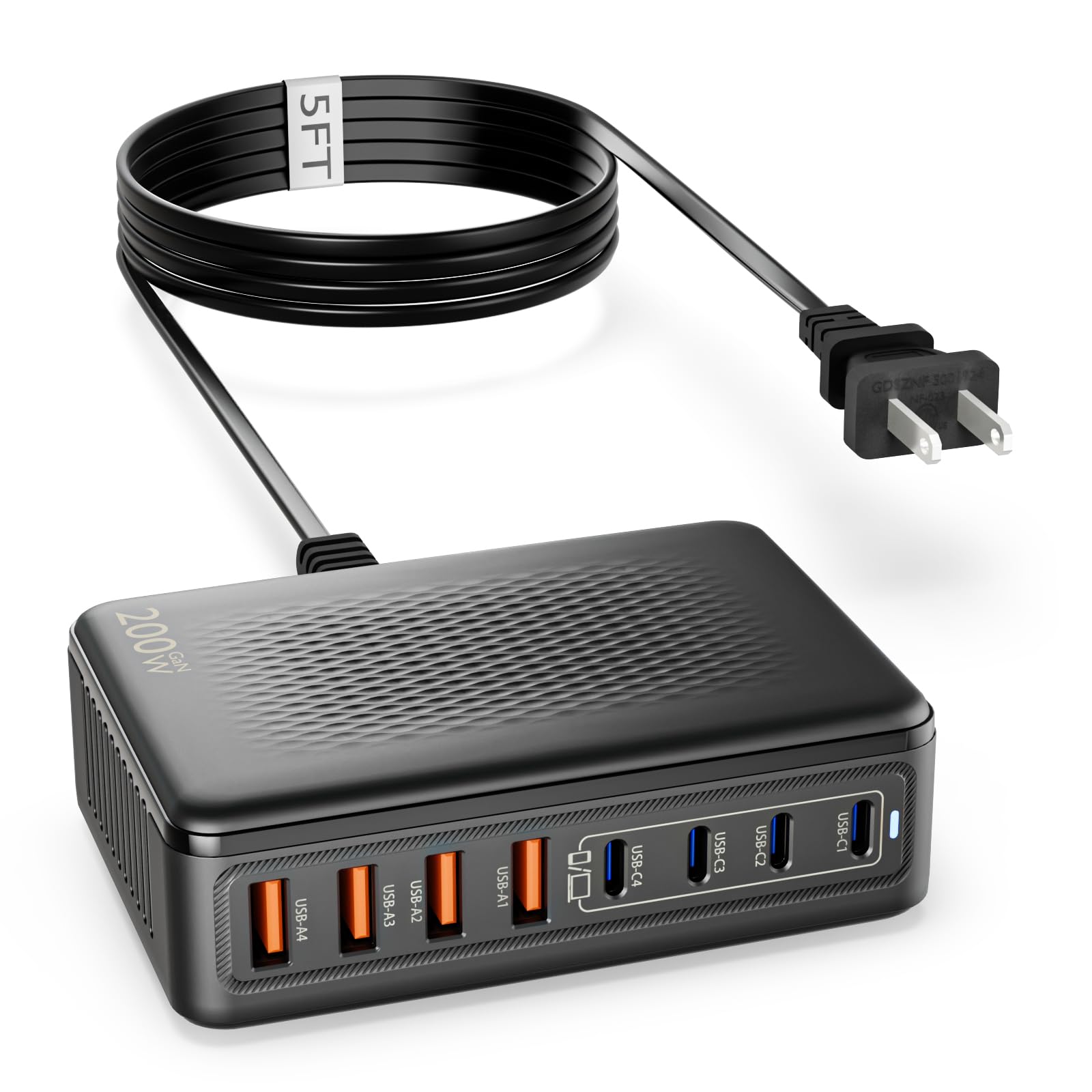 Fitquipment USB C Charger Block,200W GaN 8 Port USB C Charging Station - View 10