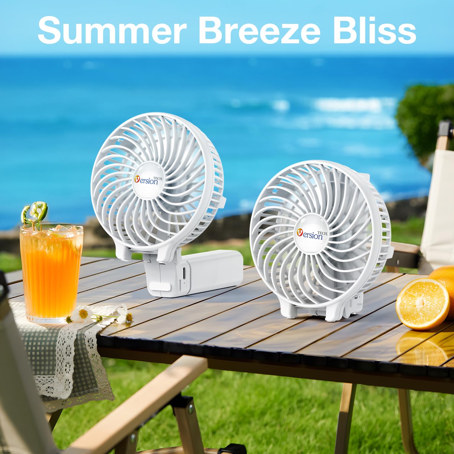 VersionTECH. Portable Handheld Fan, Powerful+Durable+4000mAh+180° by VersionTECH. - Angle View 7
