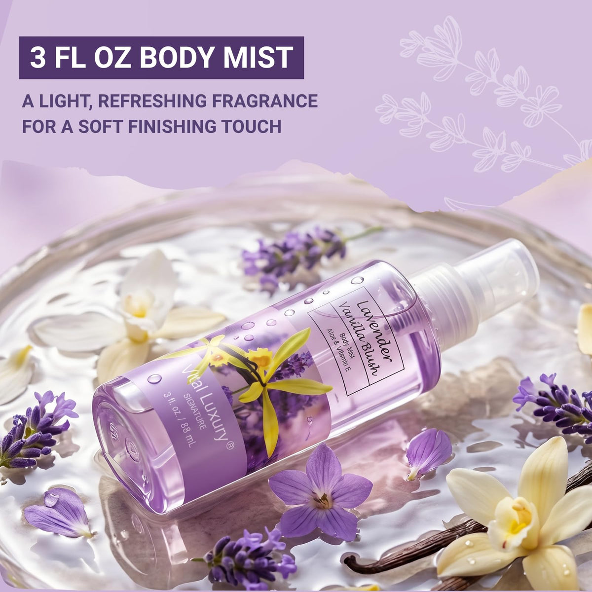 Lavender Vanilla Blush Bath Set 4PC Shower Gel Lotion Hand - BBlove Official Imagery - 7
