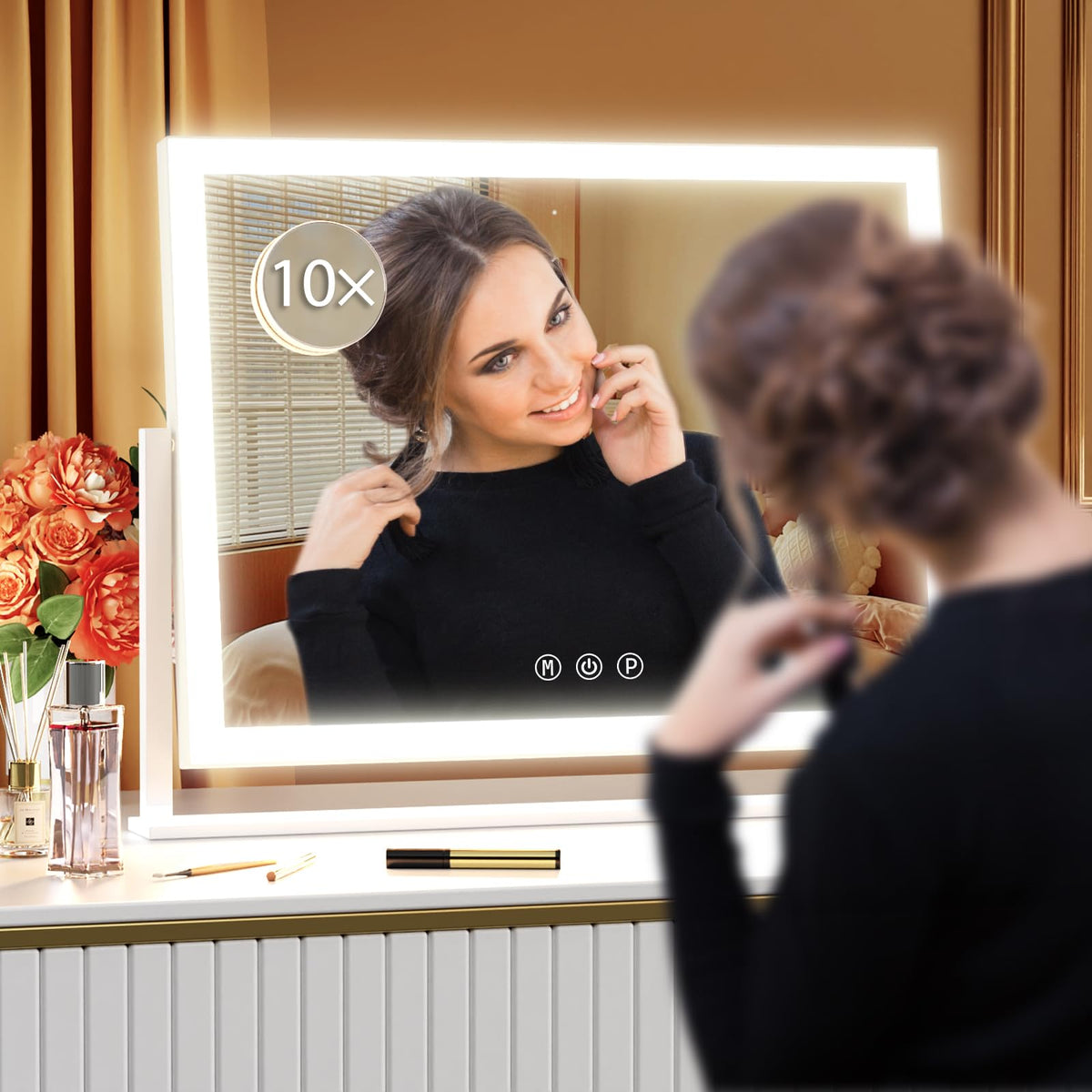 Gvnkvn 17 3 x13 in Lighted Makeup Mirror 10X Magnifiers - Gvnkvn Official Imagery - 8