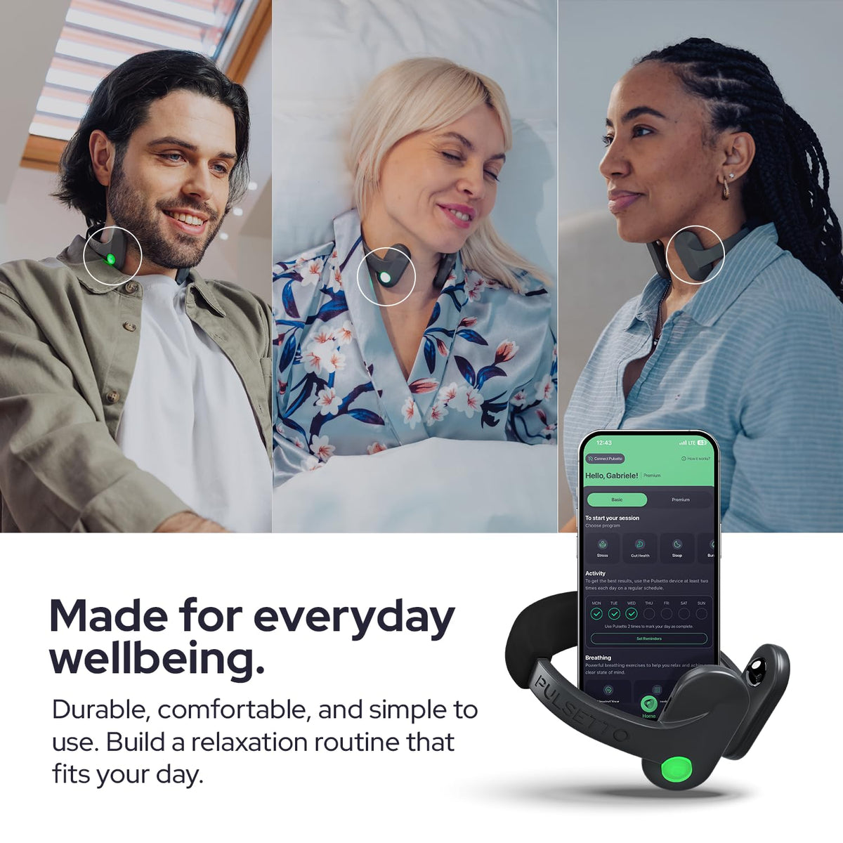 Lite Wellness Wearable Relaxation Daily Wellness Support - Pulsetto Official Imagery - 8