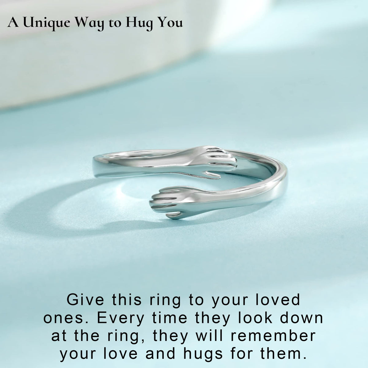 Yesteel S925 Sterling Silver Hug Ring for Women Teen Girls - Yesteel Official Imagery - 3