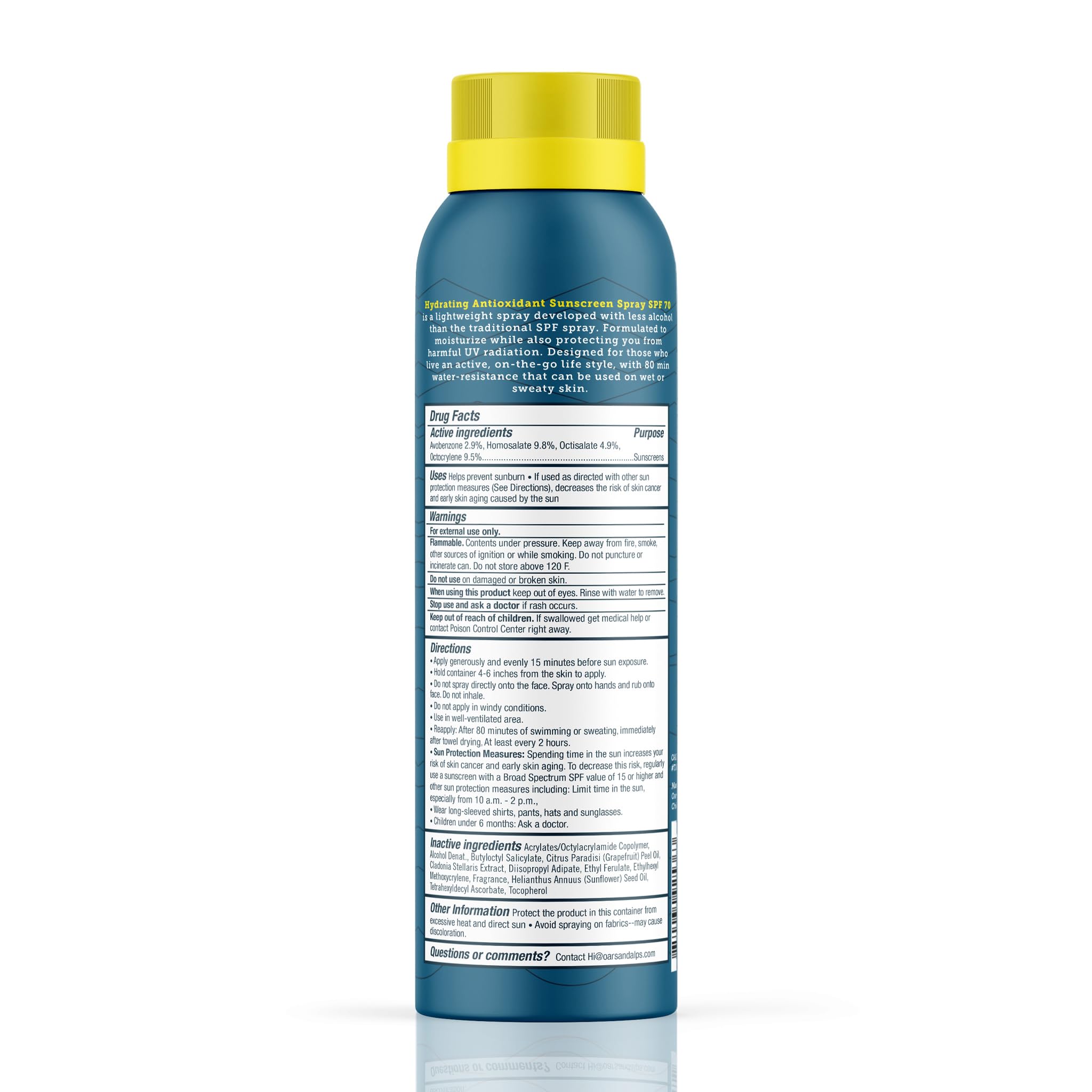 Oars Alps SPF 70 Body Sunscreen Spray Clear Lightweight 2pk - Oars + Alps Official Imagery - 3