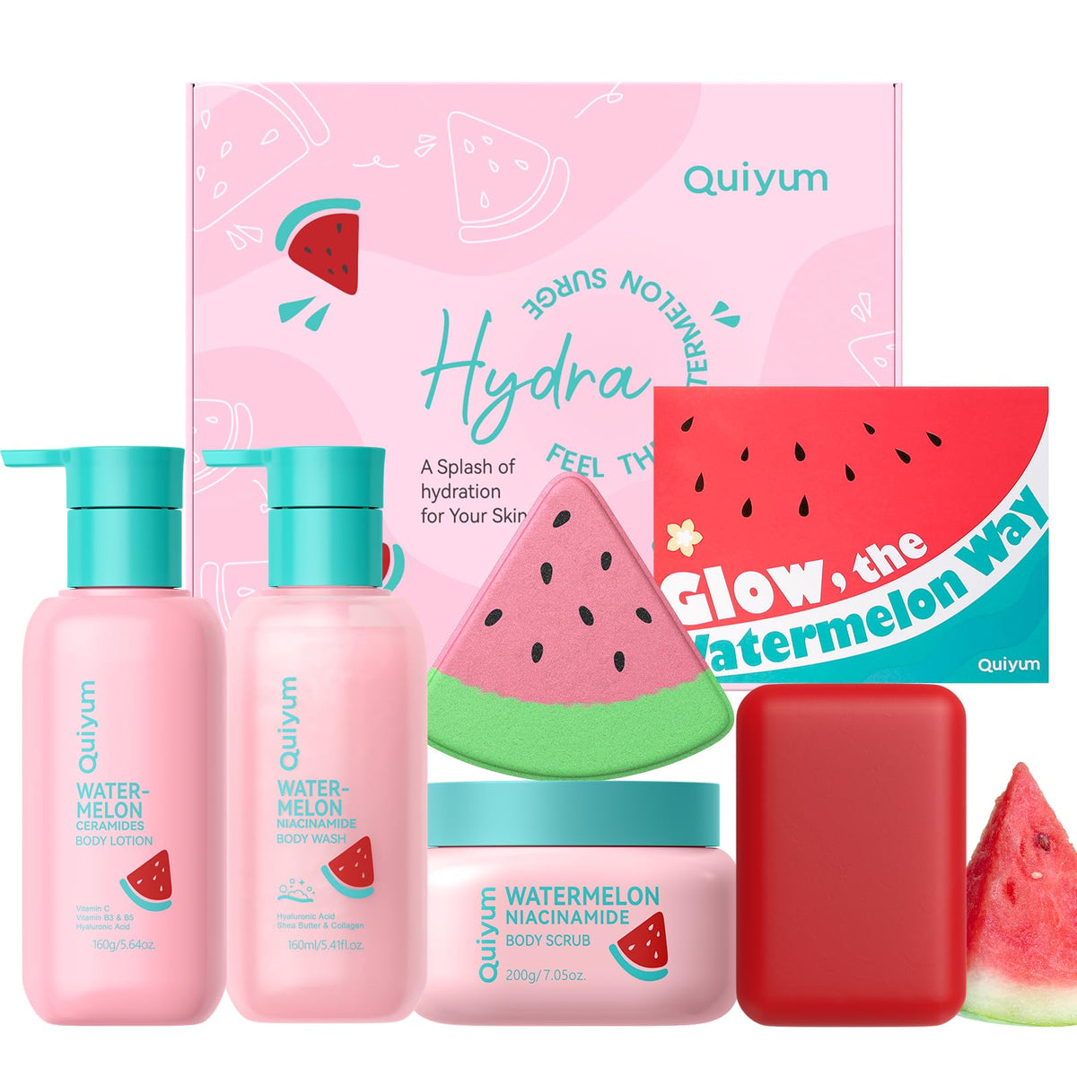 Watermelon Body Care Gift Set Bubbly Spa Supple Glowing Skin - QUIYUM Official Imagery - 2