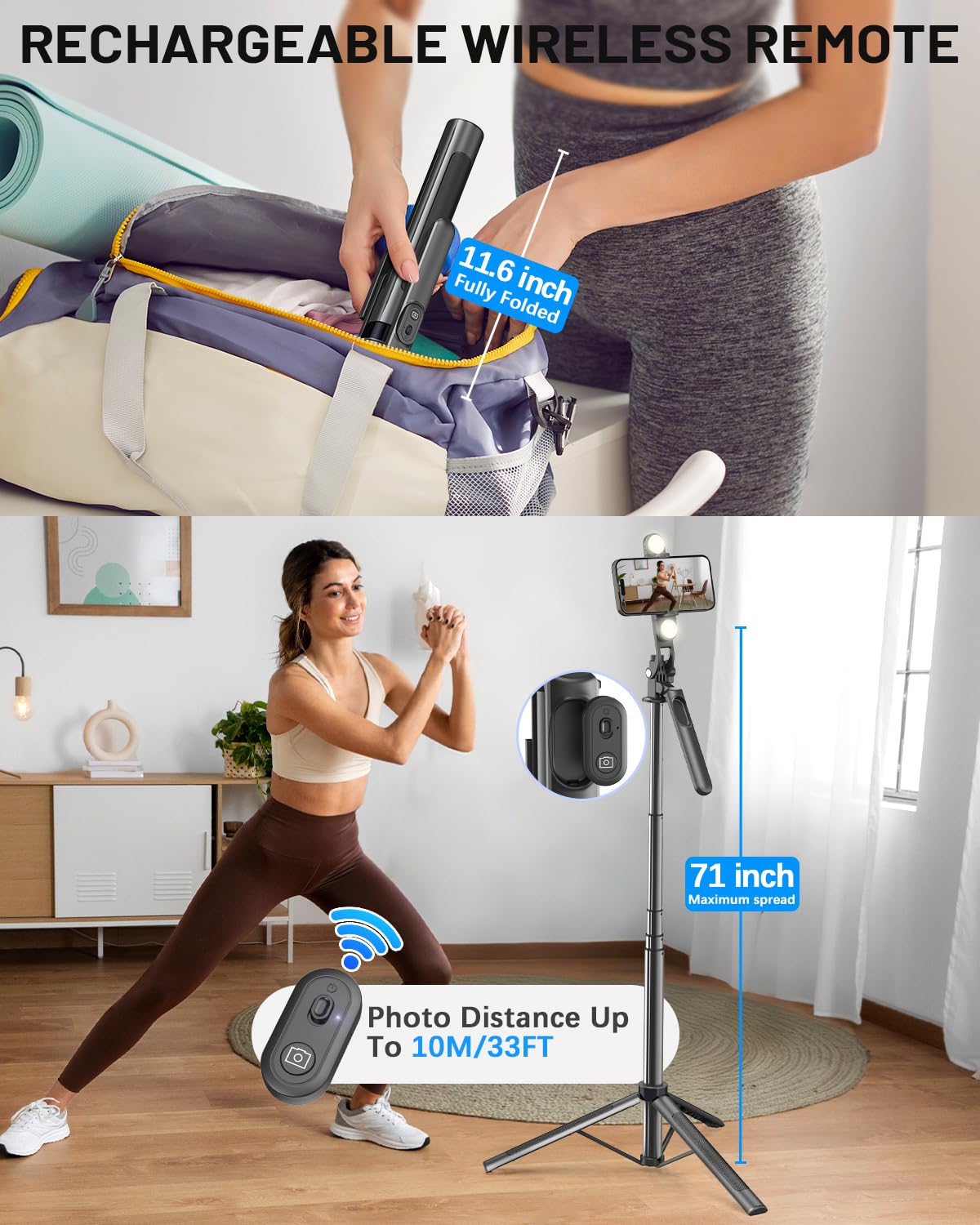 Yeaki Vlogging Kit for iPhone Android 71 Selfie Stick Tripod - Yeaki Official Imagery - 5