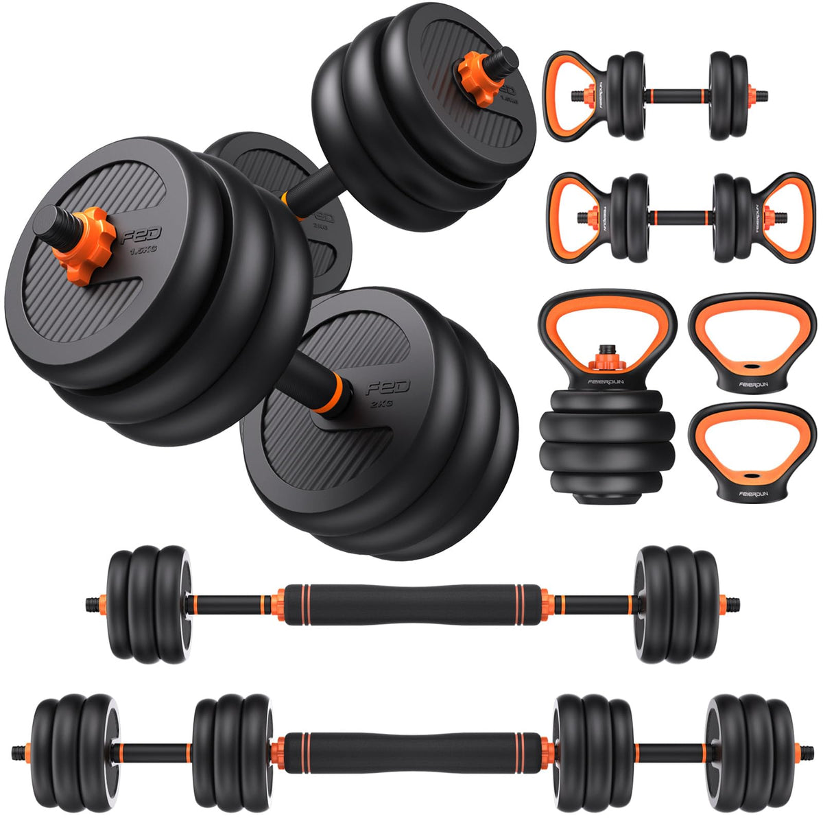 FEIERDUN DS2 Adjustable Dumbbells 20 30 40 45 70 90lbs Free - FEIERDUN Official Imagery - 2