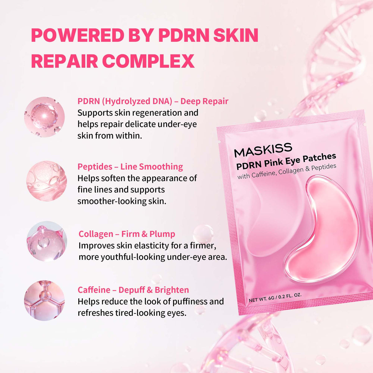 Maskiss 24K Gold PDRN Under Eye Patches Bundle Collagen - Maskiss Official Imagery - 3