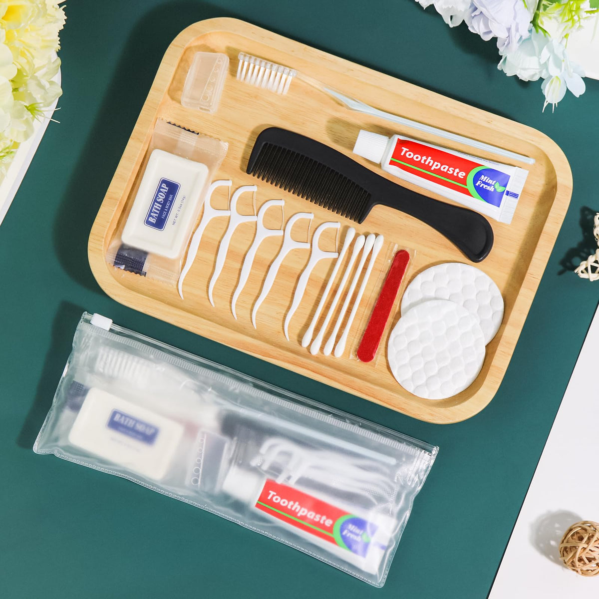 100 Sets Personal Hygiene Kit Bulk Disposable Toothbrushes - HQSLsund Official Imagery - 3