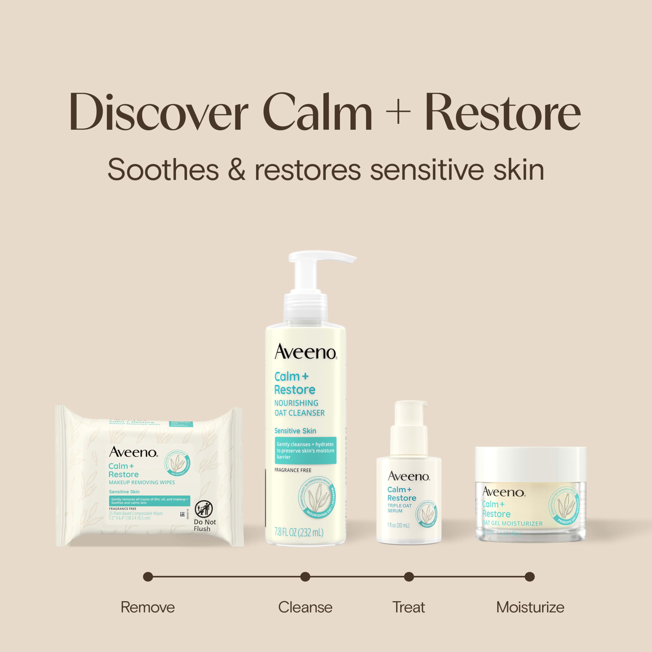 Aveeno Calm + Restore Nourishing Oat Face Cleanser, Daily Hydrating Facial - Aveeno Official Product View 8