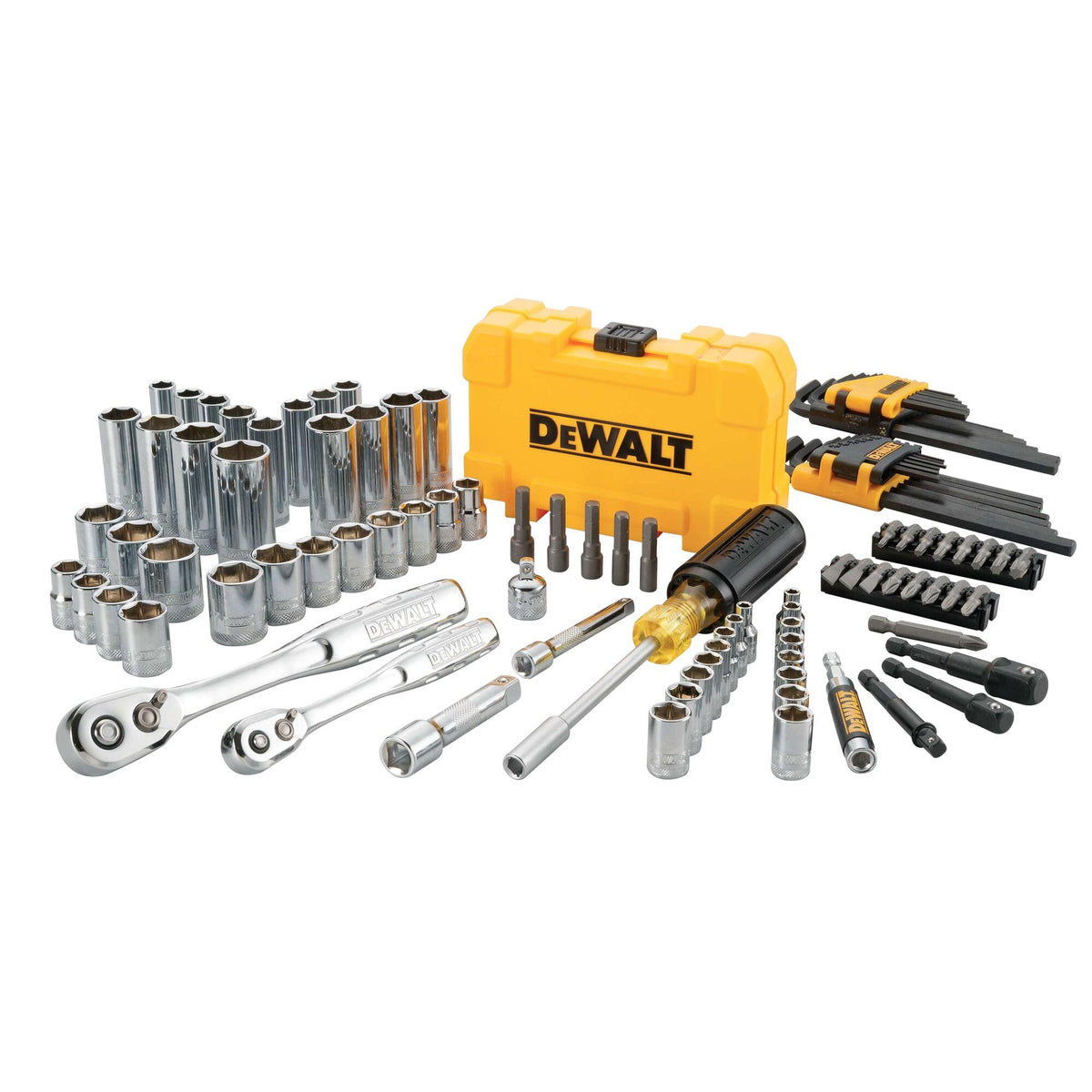 DEWALT Mechanics Tools Kit and Socket Set 1 4 3 8 Drive SAE - Premium Selection Official Imagery - 2