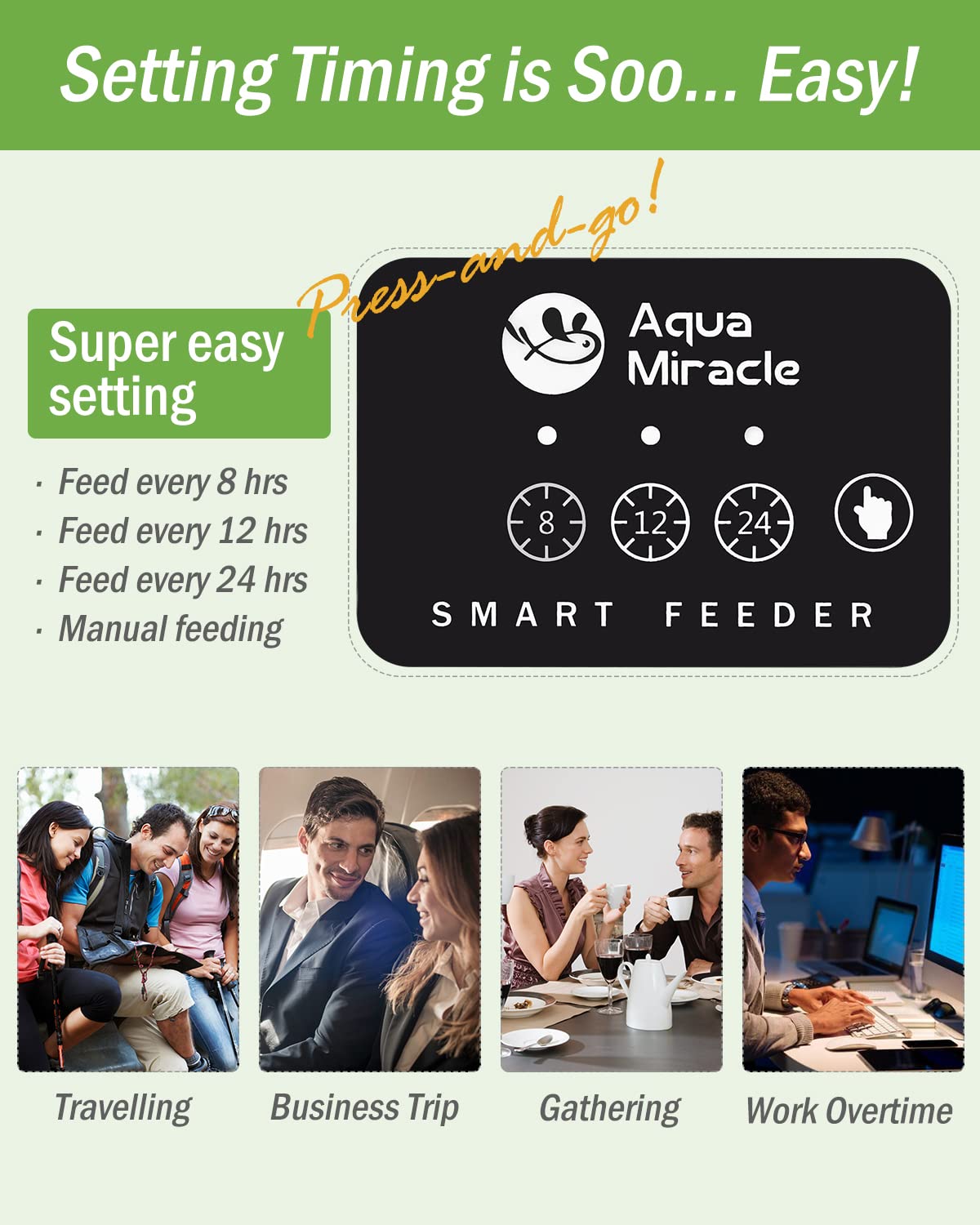 AquaMiracle Automatic Fish Feeder for Aquarium, Auto Fish Food Di - AquaMiracle Official Product View 2