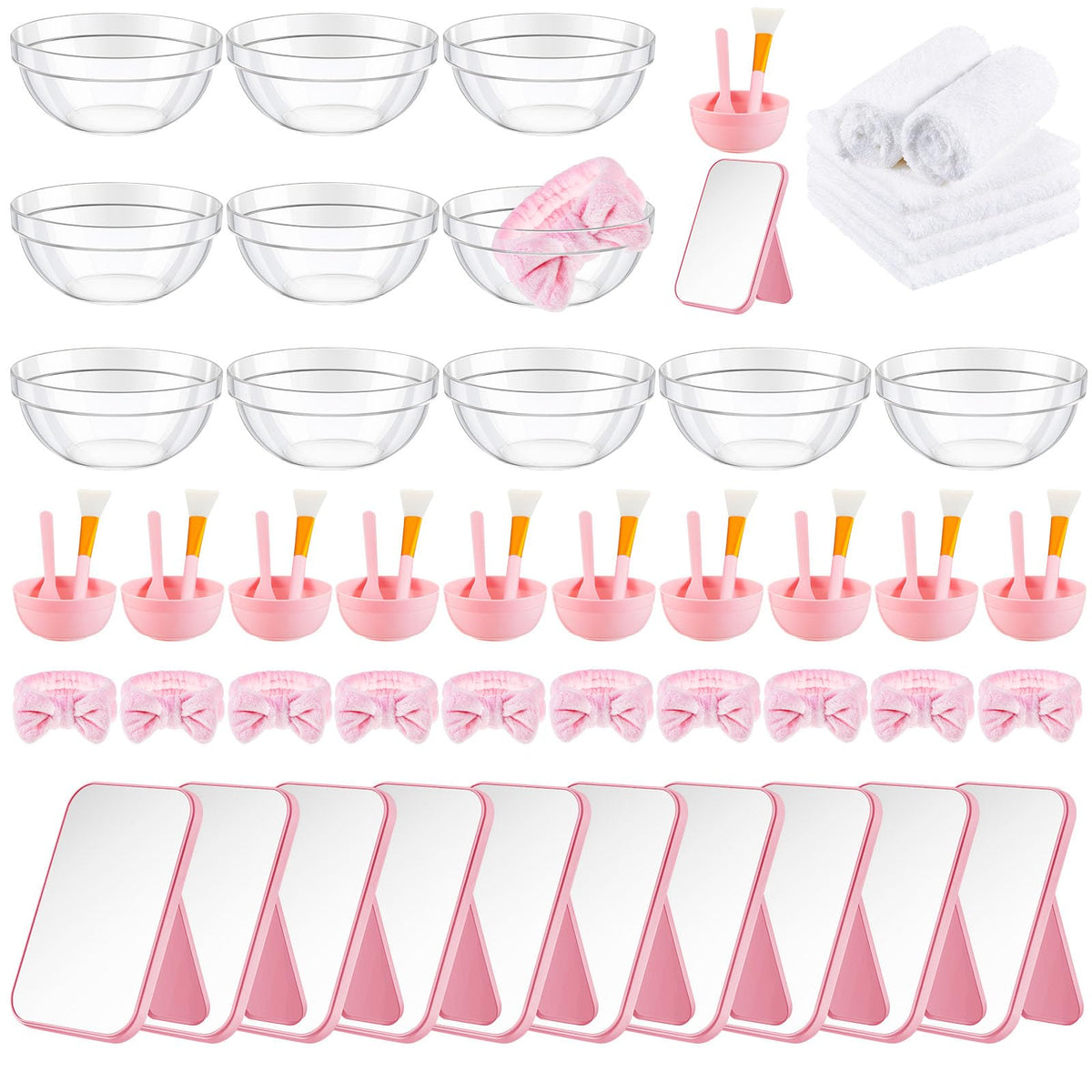Teenyyou 6 Set White Pink Spa Party Supplies for Girls Women - Teenyyou Official Imagery - 1