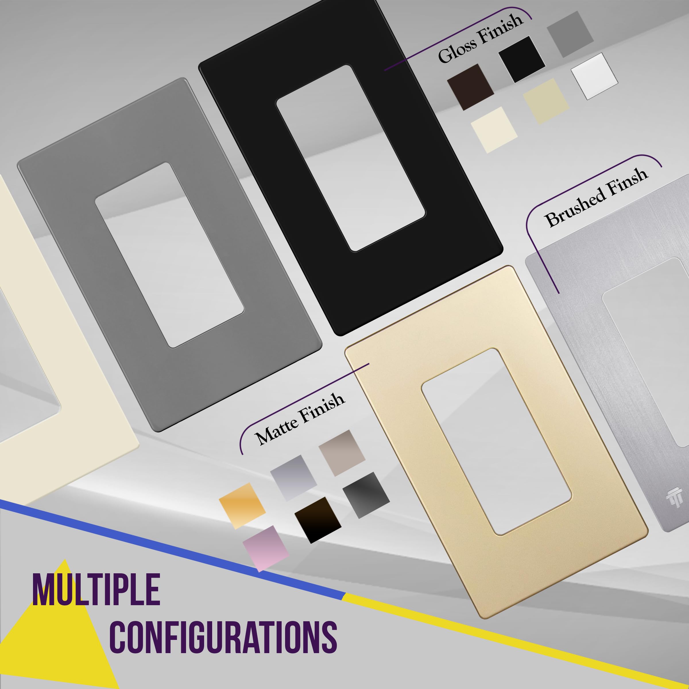 ENERLITES 2-Gang White Screwless Decorator Wall Plate Outlet Cove - ENERLITES Official Product View 7