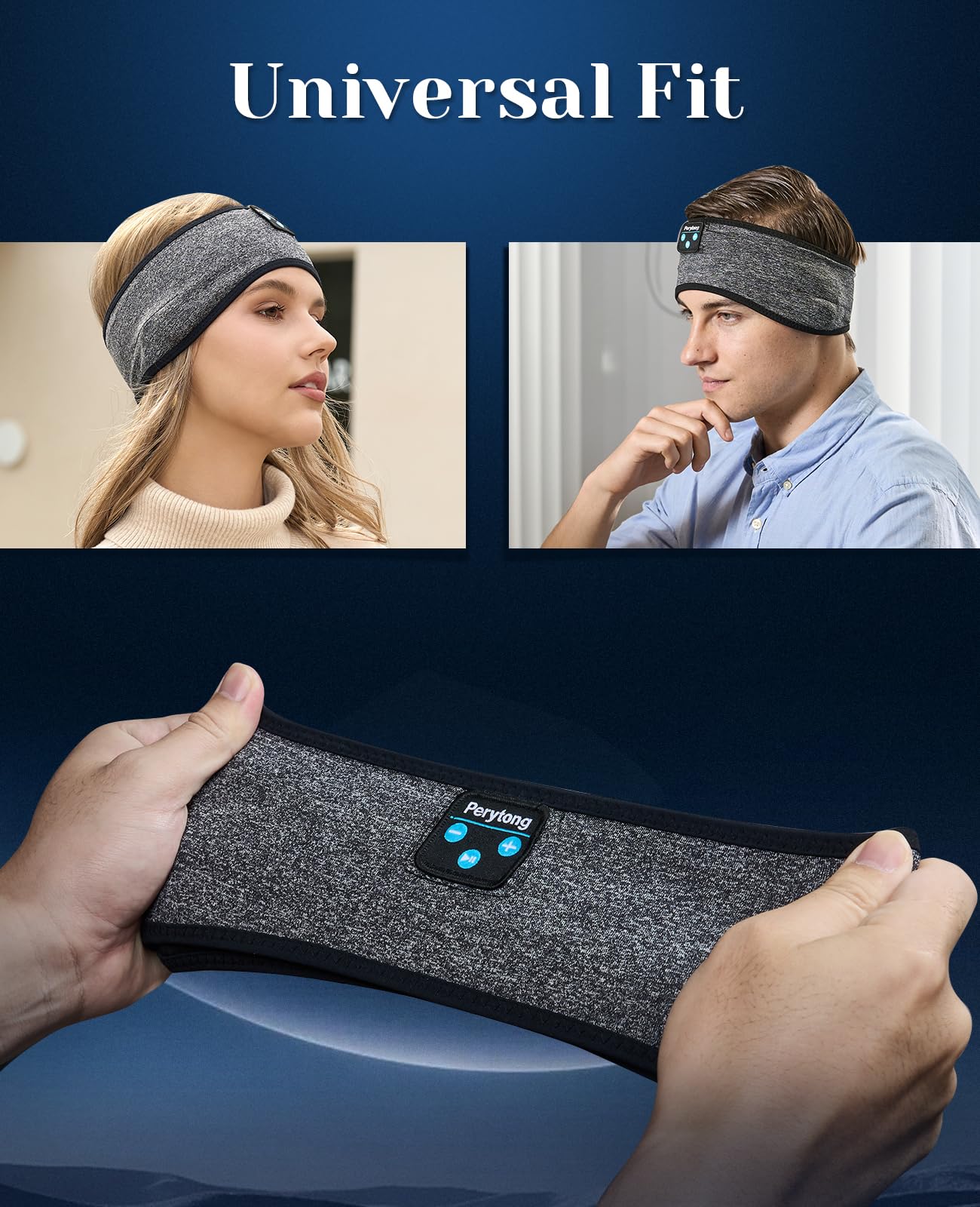 Perytong Sleep Headphones Wireless, Bluetooth Sports Headband Headphones with Ul - Perytong Official Product View 8