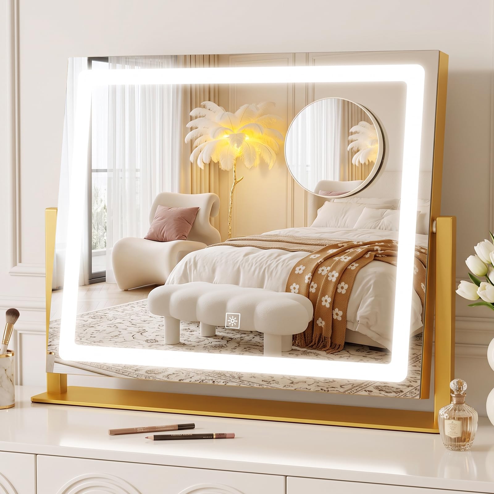CraftCraze 15"x13"Vanity Mirror| Makeup Mirror with Lights, 3 Col - CraftCraze Official Product View 10
