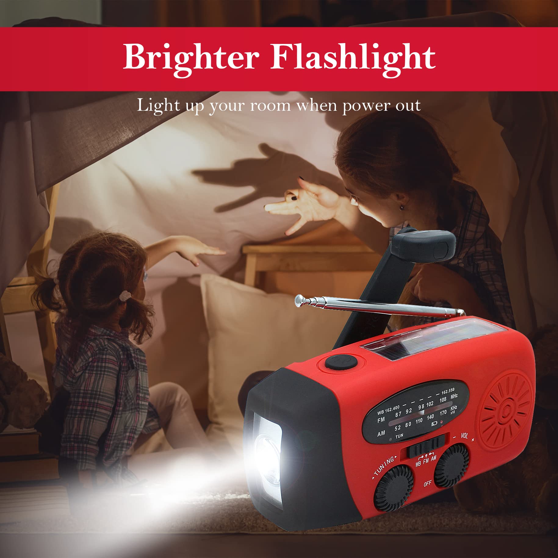 RunningSnail Hand Crank Radio with LED Flashlight,2000mAh NOAA AM - RunningSnail Official Product View 6