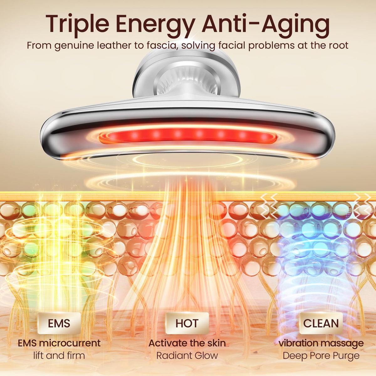 Face and Neck Massager Portable Red Light Therapy for Face - MoonTix Official Imagery - 7