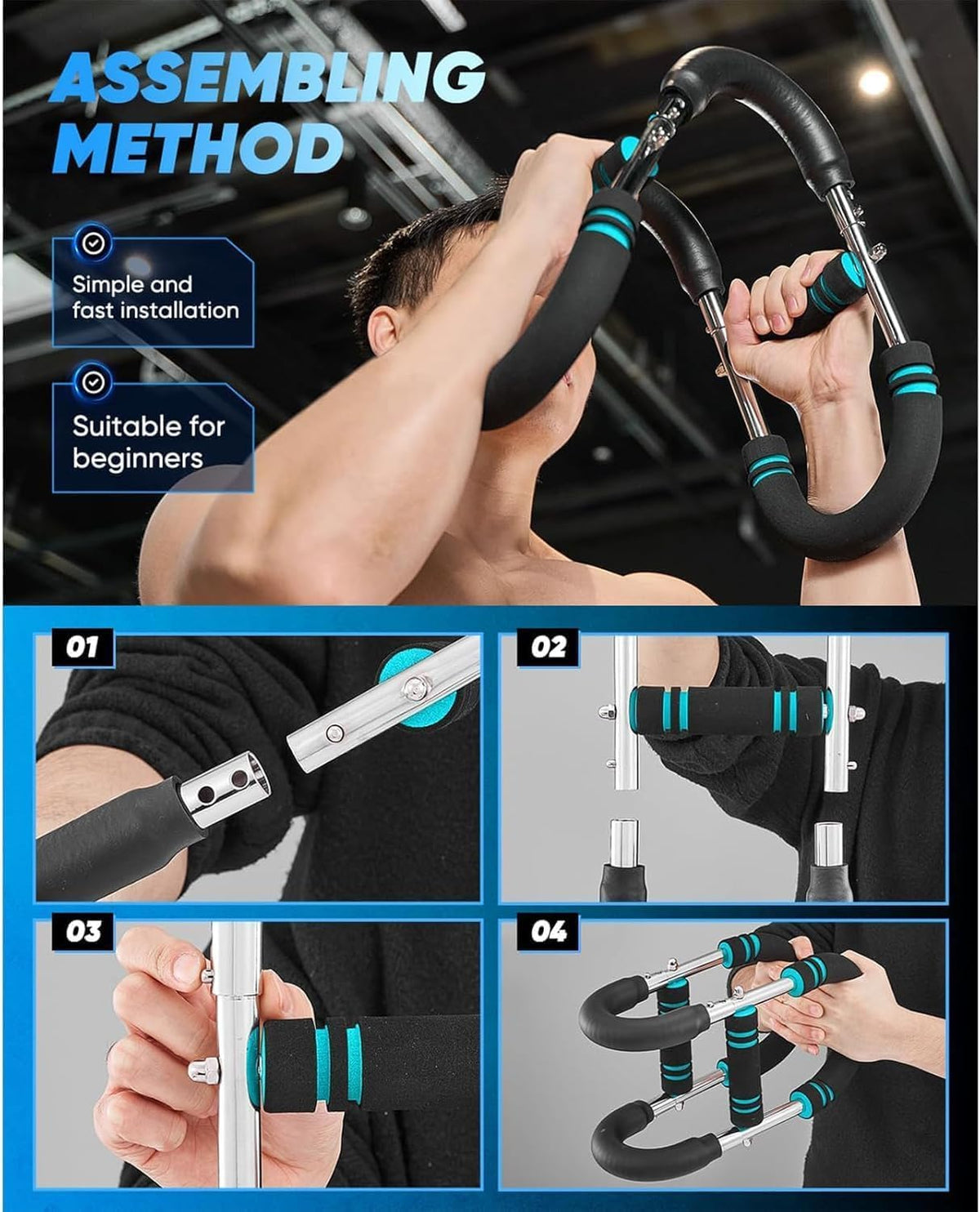 LYKAN Twister Arm Trainer 40 100lb Adjustable Chest Workout - LYKAN Official Imagery - 7