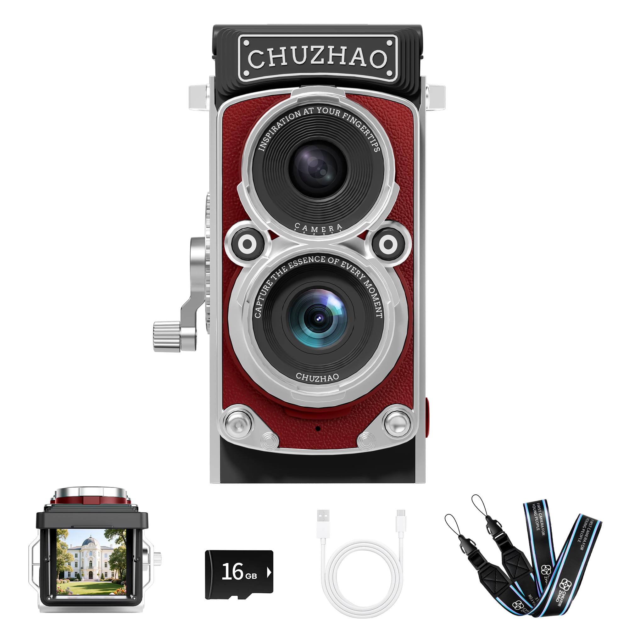 JOYTRIP CHUZHAO Vintage Mini Digital Camera, Portable TLR Style R by JOYTRIP - Angle View 8
