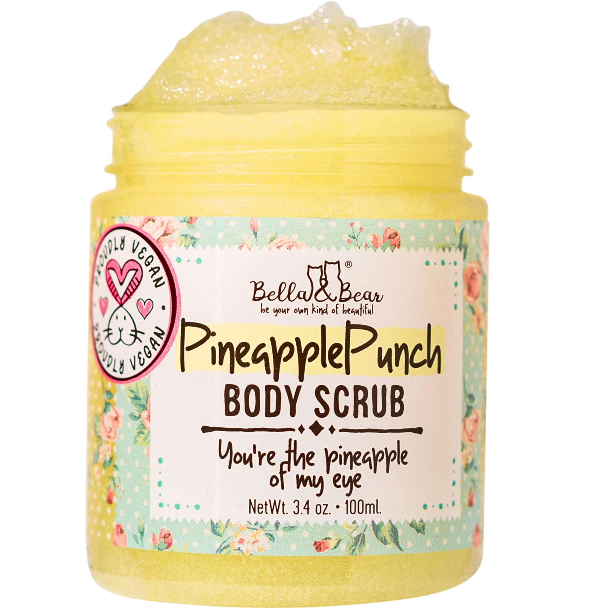 Bella and Bear Bella & Bear Pineapple Body Scrub Exfoliator – Vegan Sugar - Bella and Bear Official Product View 2