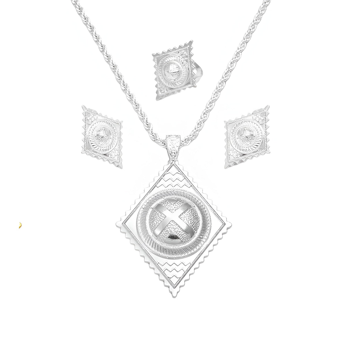 14K Filled Gold Eritrean Jewelry Set For Women 925 Sterling - Premium Selection Official Imagery - 8