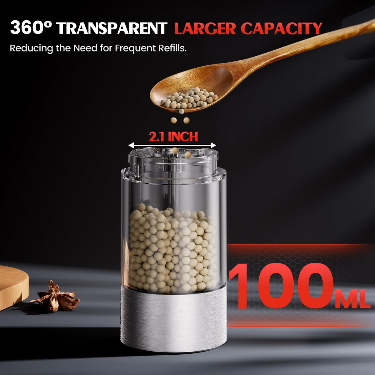 Electric Salt and Pepper Grinder Automatic Battery Pepper - ioion Official Imagery - 6