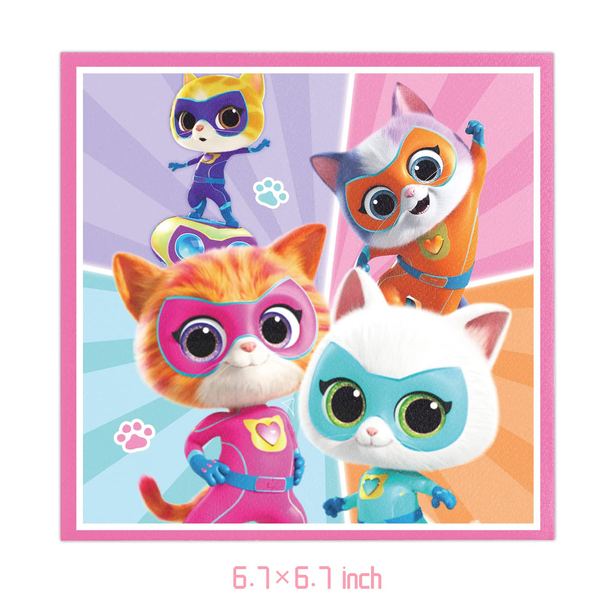 Super Kitties Party Supplies 41Pack include 20 plates 20 - DoMiDoLa Official Imagery - 7