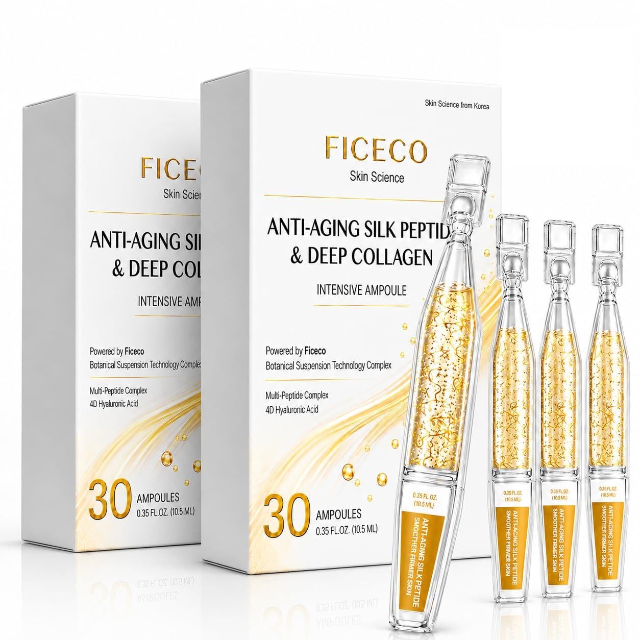 Glow Intensive Silk Peptides Collagen GHK-Cu Copper Peptides - Ficeco